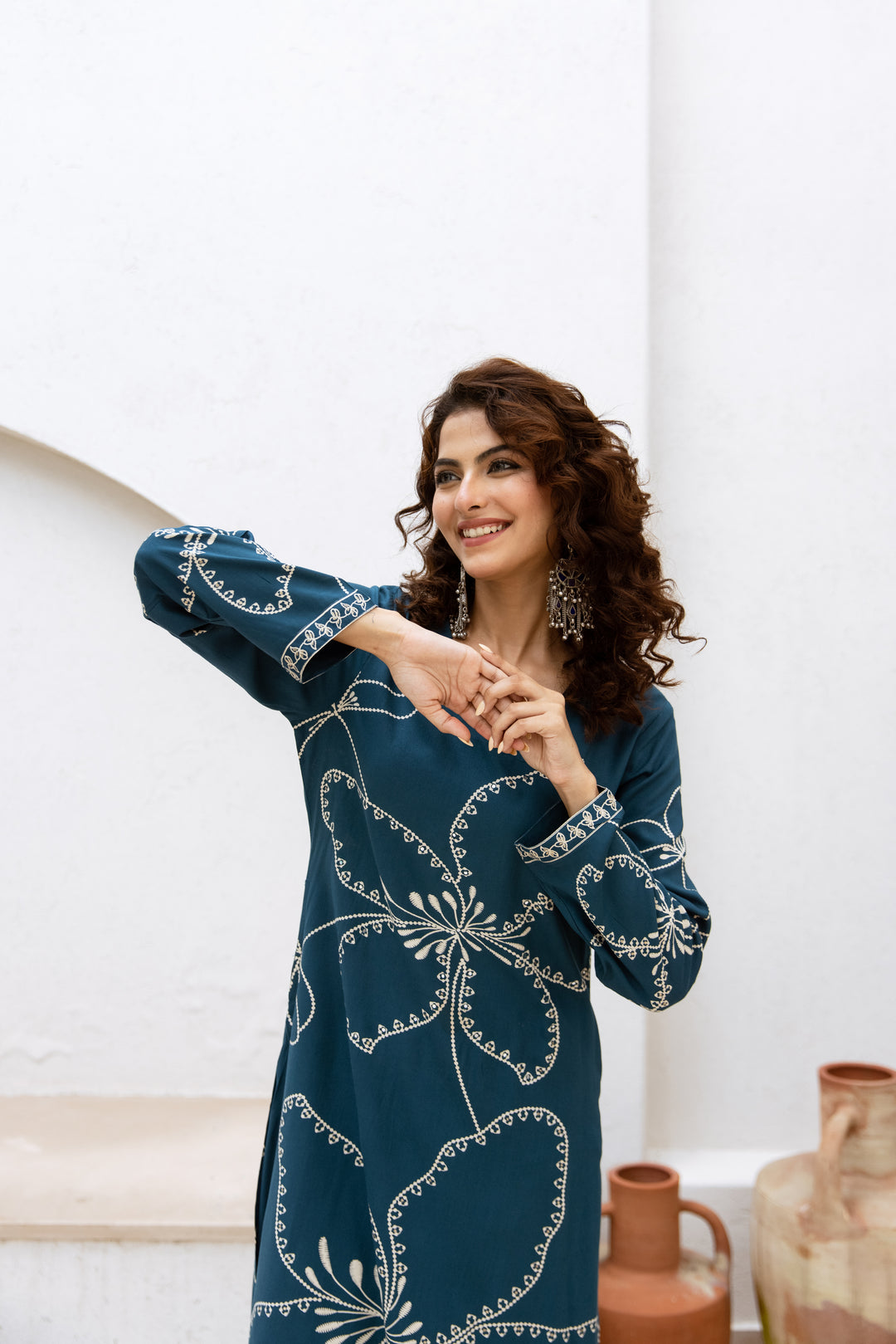 Siya Azure Printed Kurta Pant Set