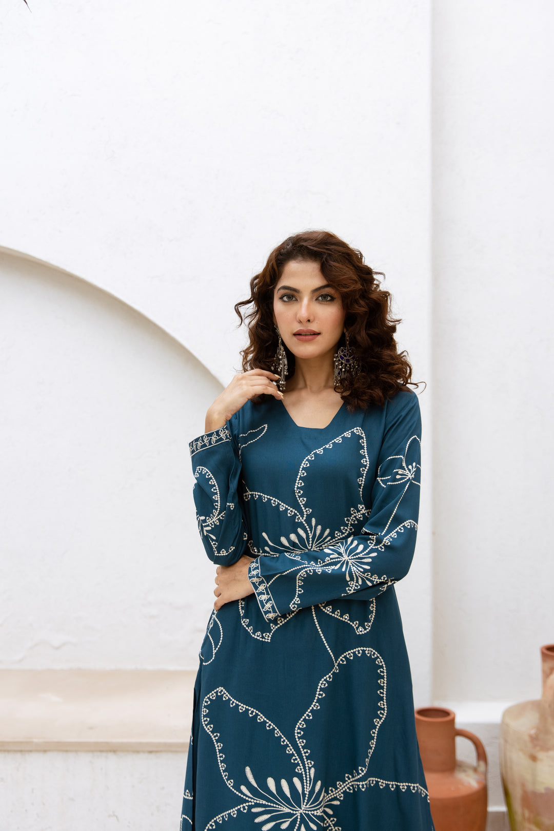 Siya Azure Printed Kurta Pant Set