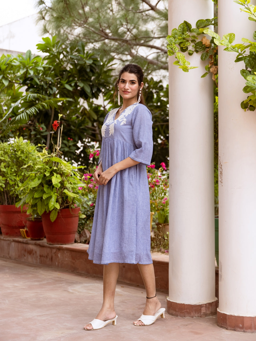 Osho Mayablue Hanwork Cotton Dress