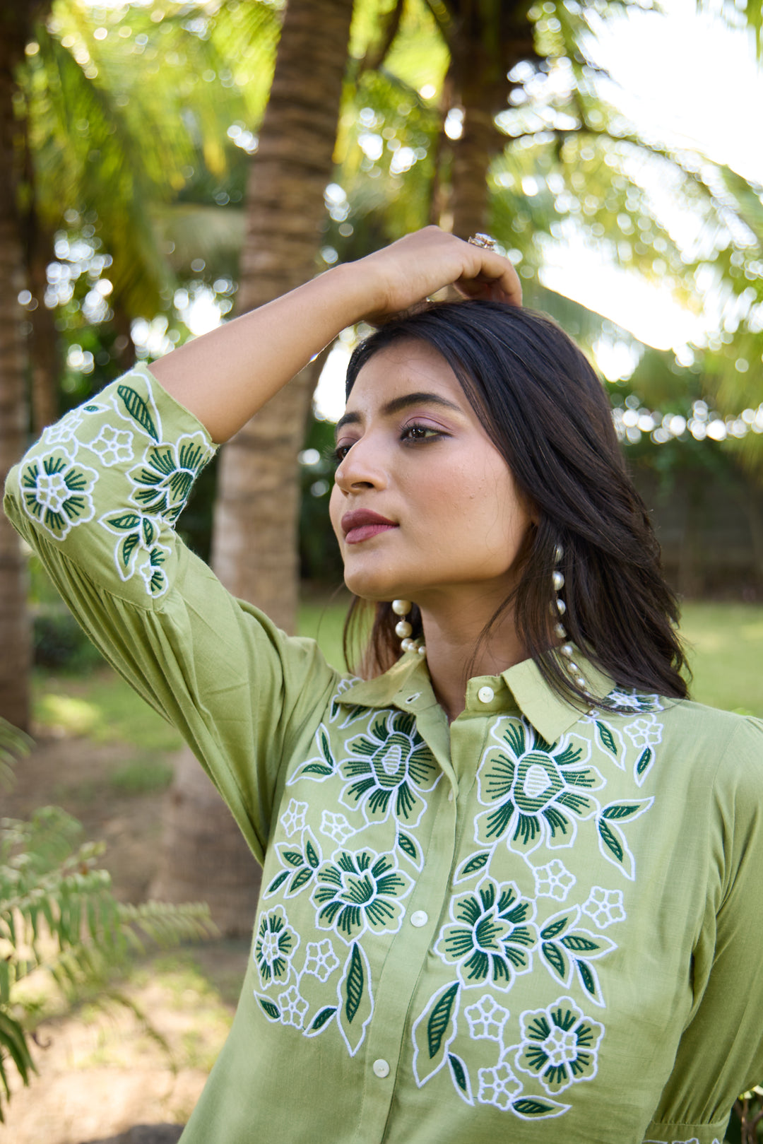 Sharad fern embroidery co-ord set