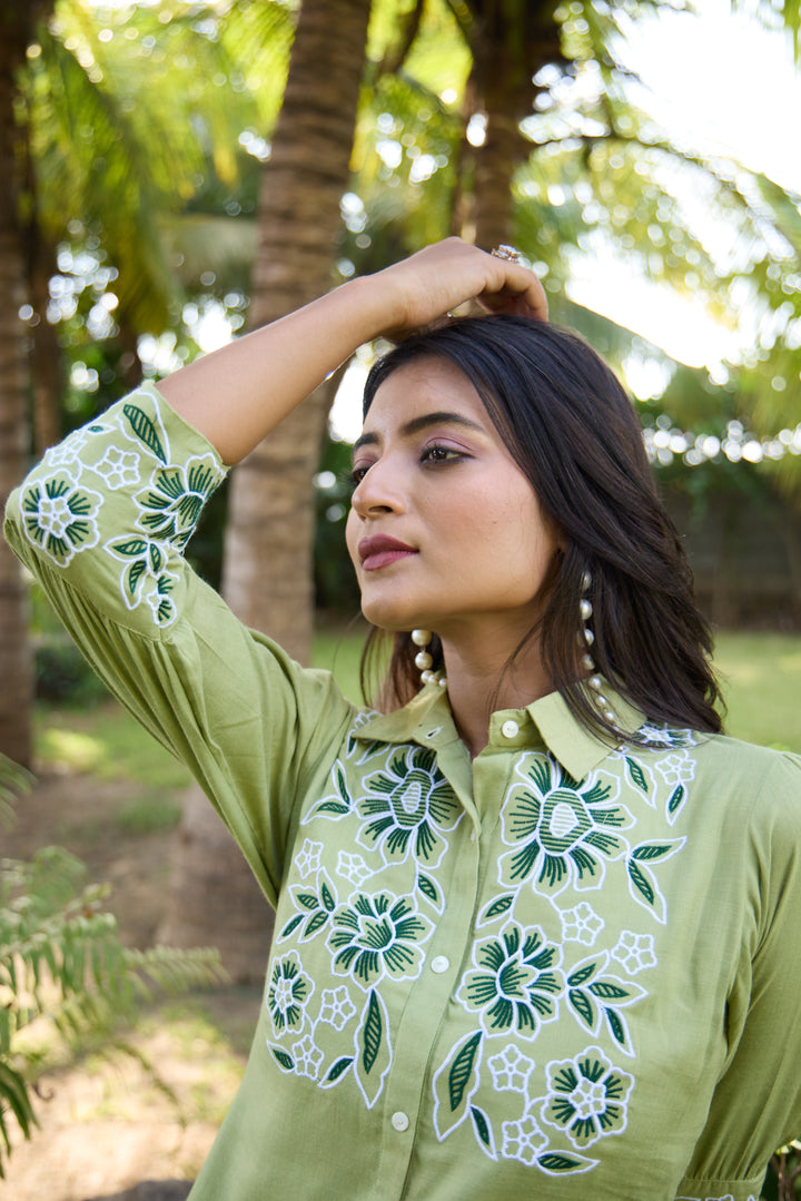 Sharad fern embroidery co-ord set