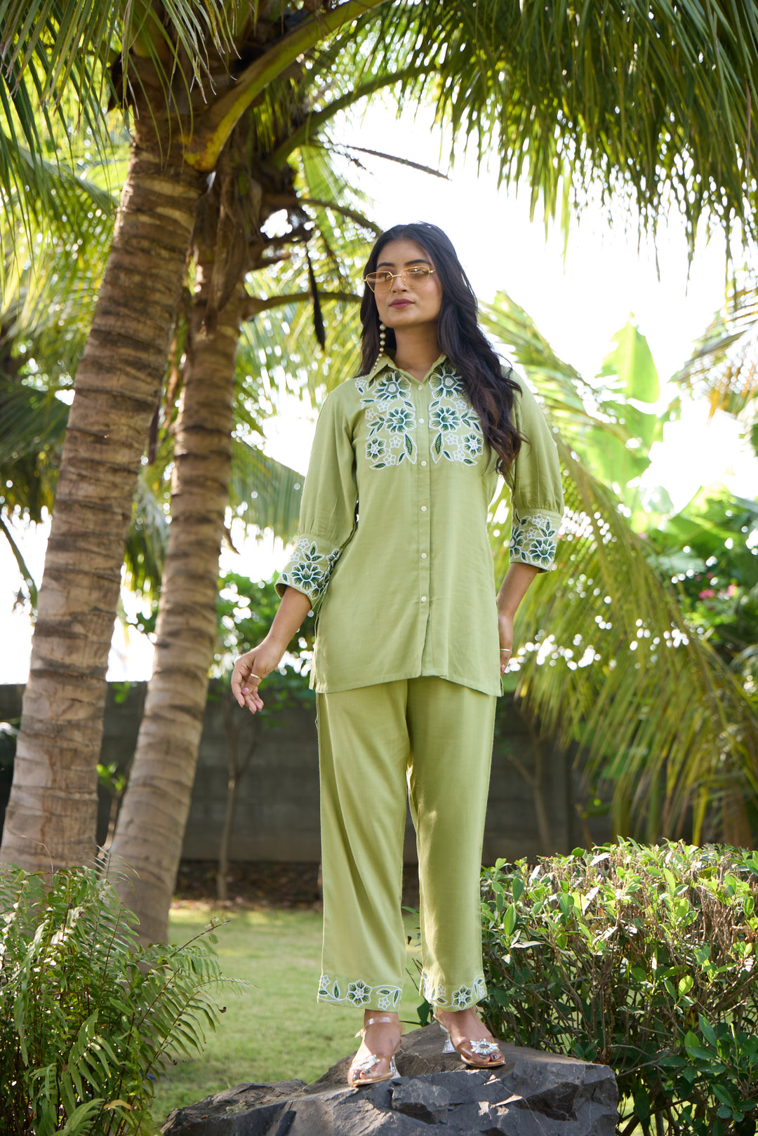 Sharad fern embroidery co-ord set