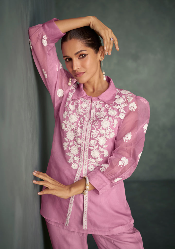 Saba Flamingo Embroidered 3 pc Co-ord Set