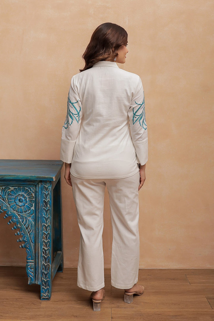 Viva shell embroidery Co-ord set