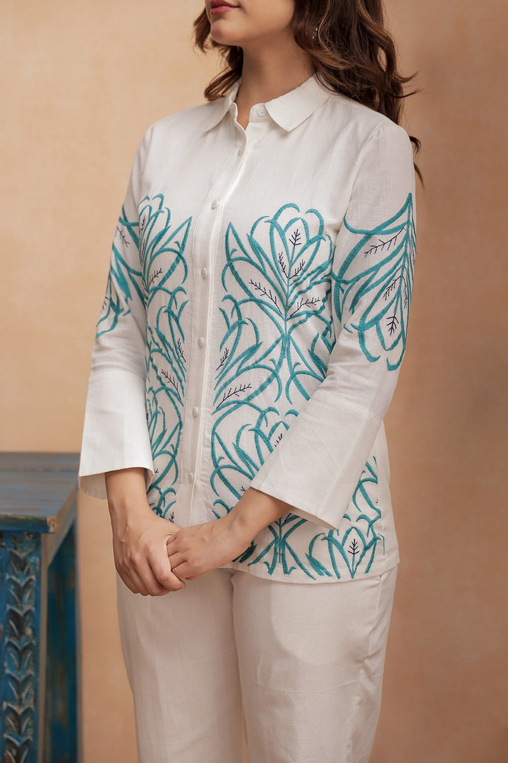 Viva shell embroidery Co-ord set