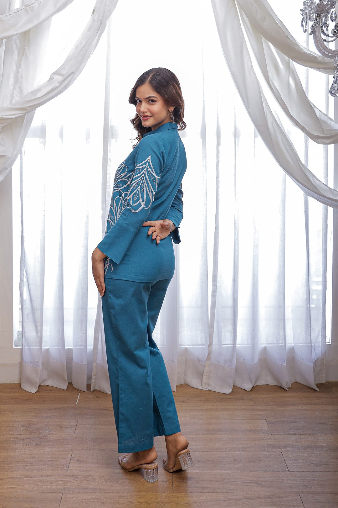 Viva Tufts Embrodiery Cotton Co-ord Set