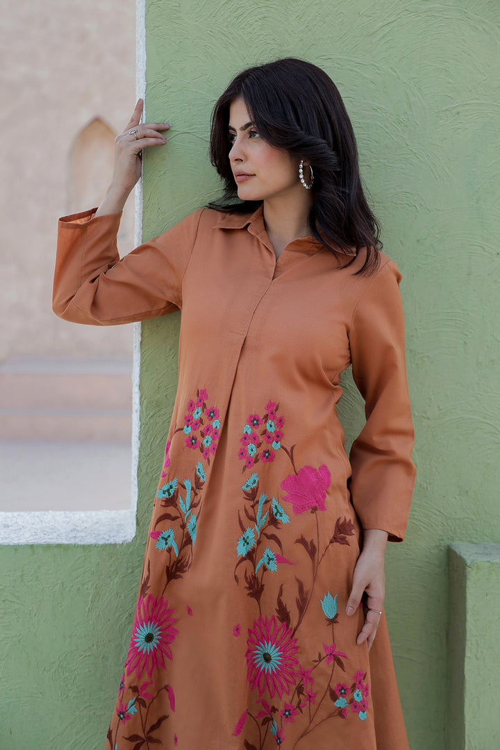 Viva toffee embroidery cotton co-ord set