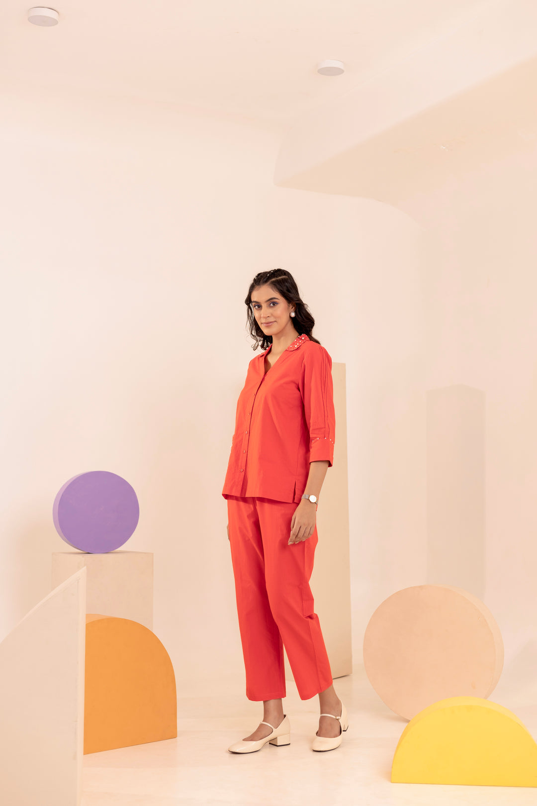 Sahiba Apricot Co-ord Set