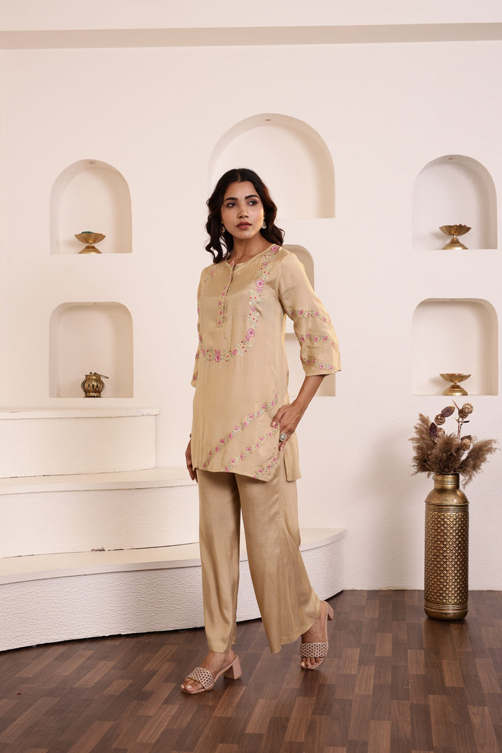 Raya Honey Embroidered Co-ord Set