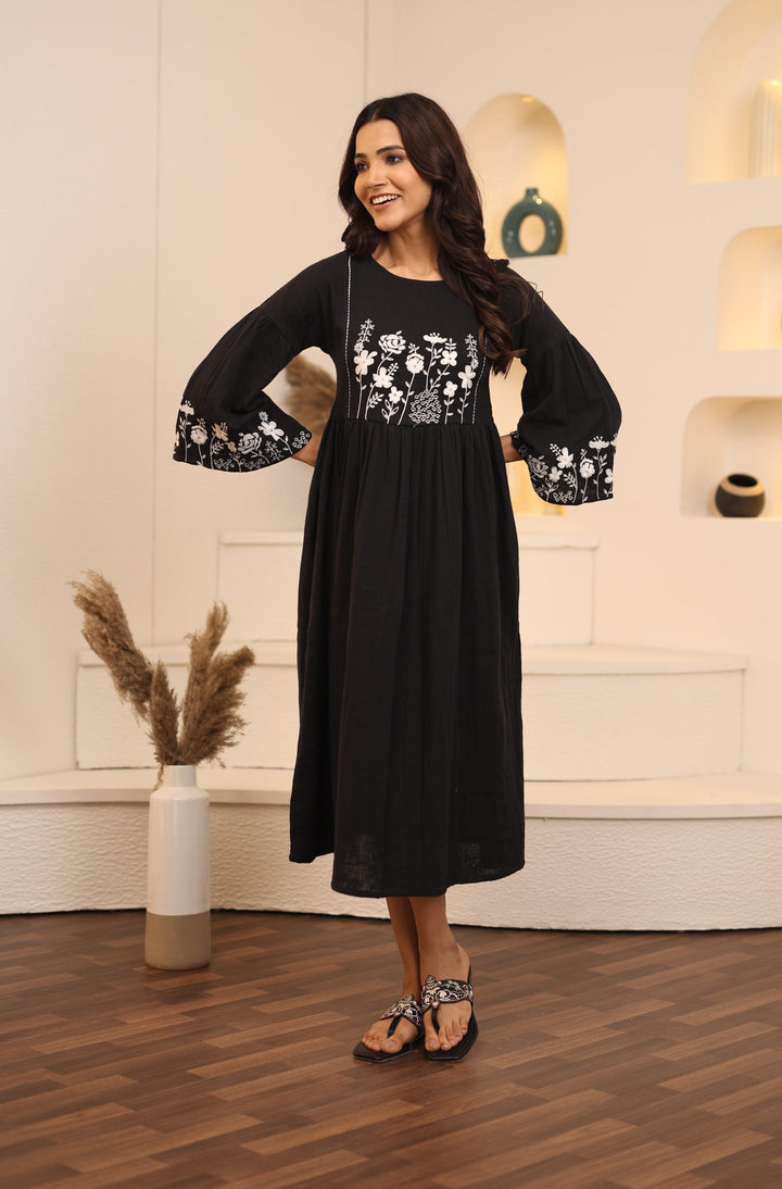 Avanti Charcoal Cotton Dress