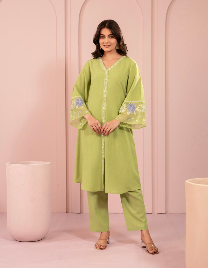 Purna Kelly Embroidery Kurta Pant Set