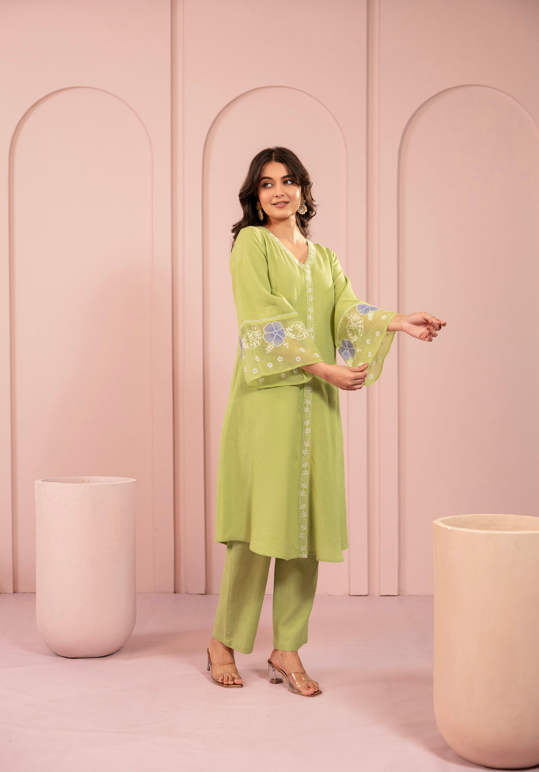 Purna Kelly Embroidery Kurta Pant Set