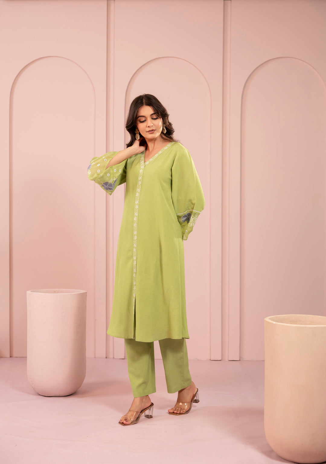 Purna Kelly Embroidery Kurta Pant Set