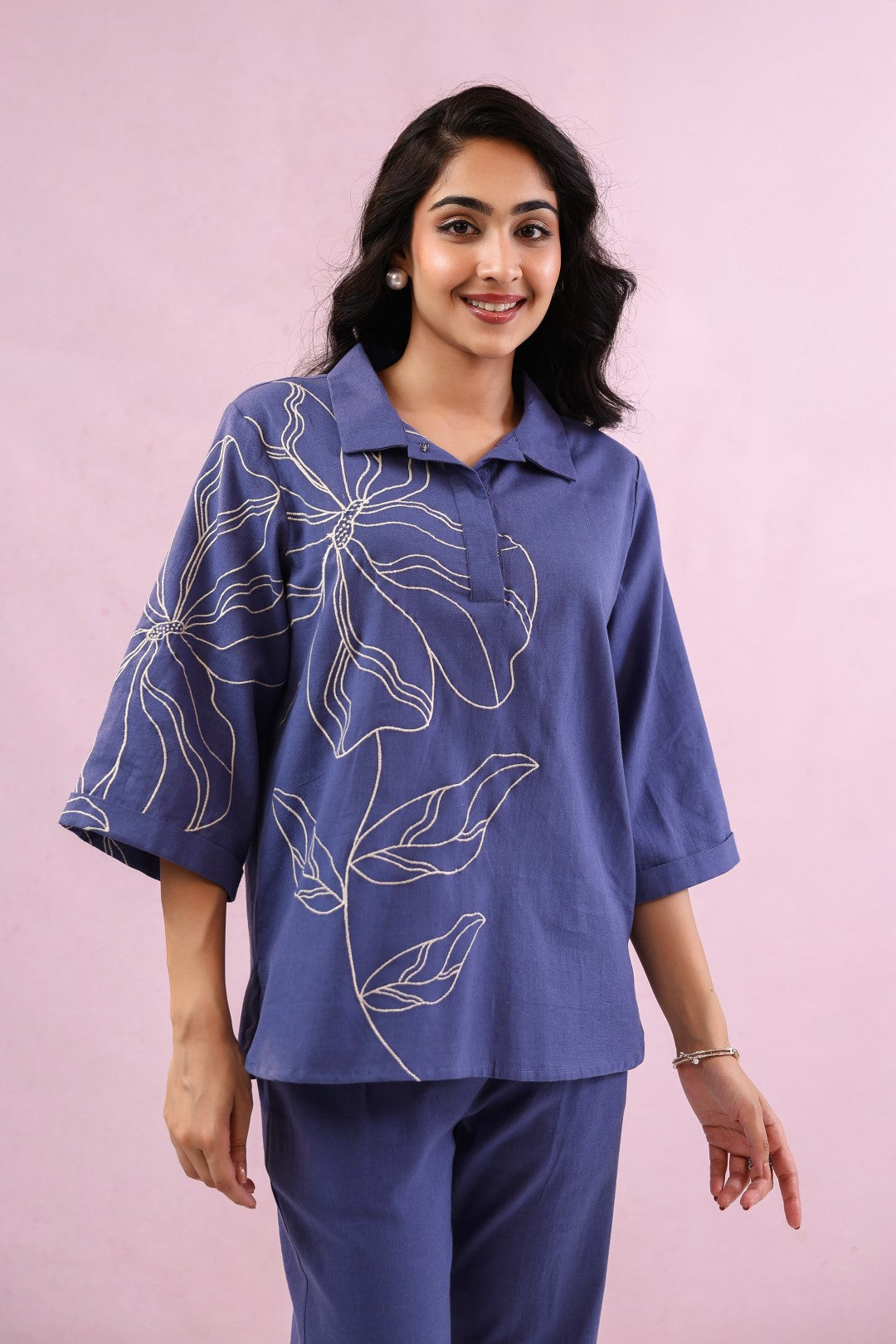 Raftar Ocean embroidery cotton co-ord set