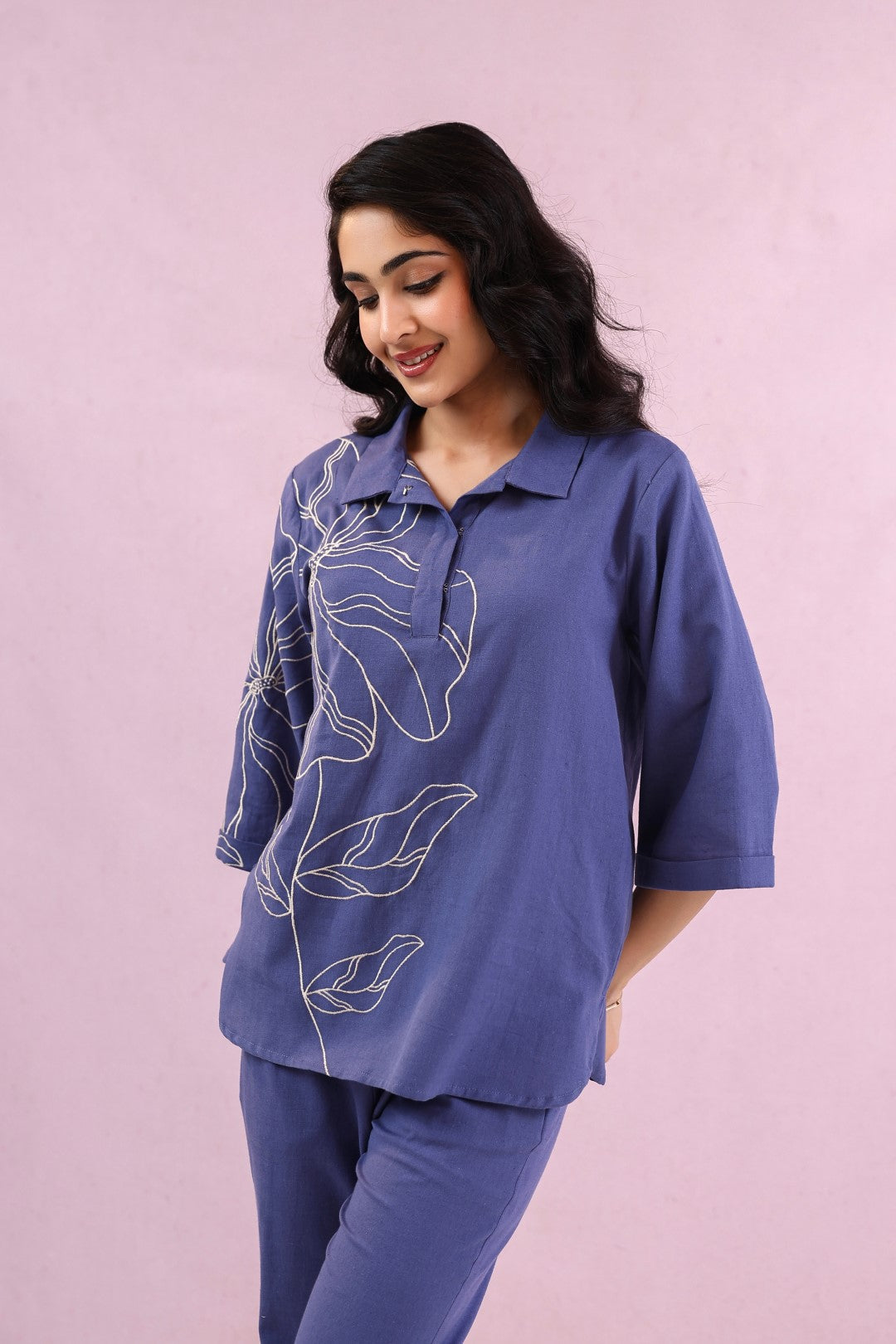 Raftar Ocean embroidery cotton co-ord set