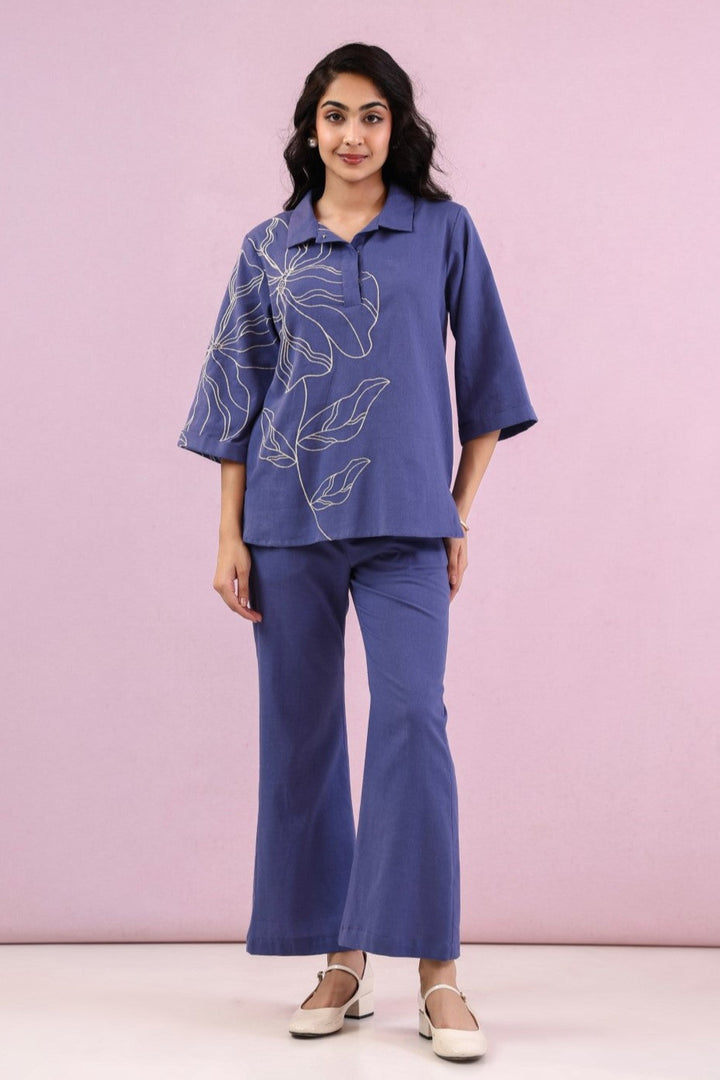 Raftar Ocean embroidery cotton co-ord set