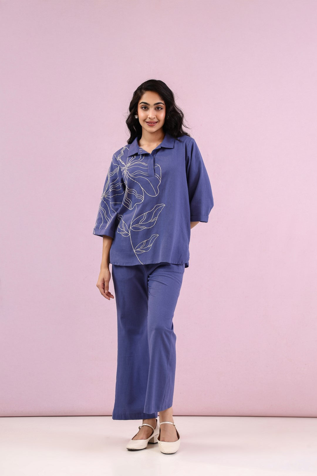 Raftar Ocean embroidery cotton co-ord set