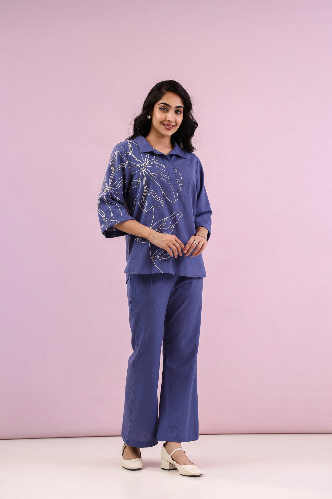 Raftar Ocean embroidery cotton co-ord set