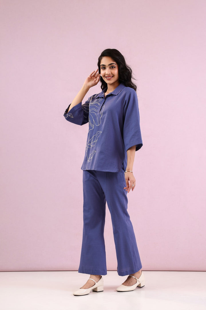 Raftar Ocean embroidery cotton co-ord set