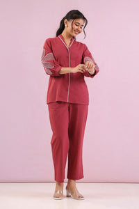 Raftar Rouge embroidery cotton co-ord set