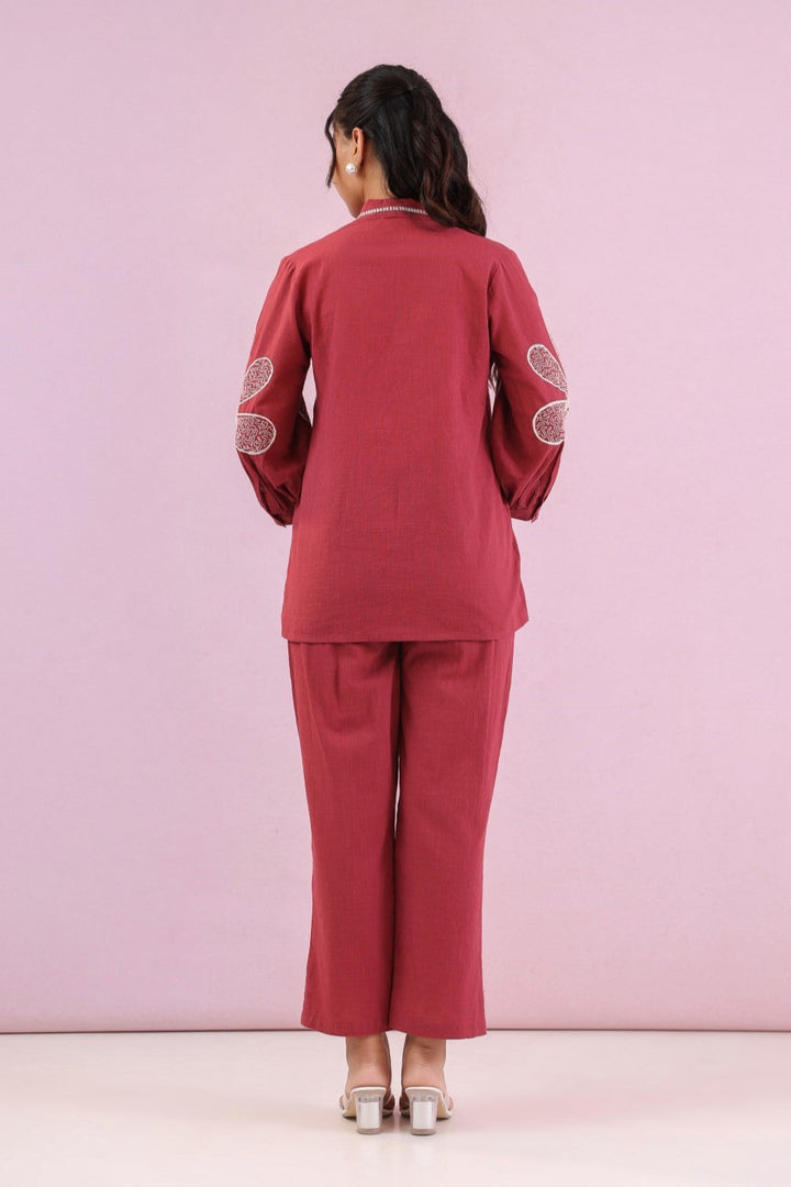 Raftar Rouge embroidery cotton co-ord set