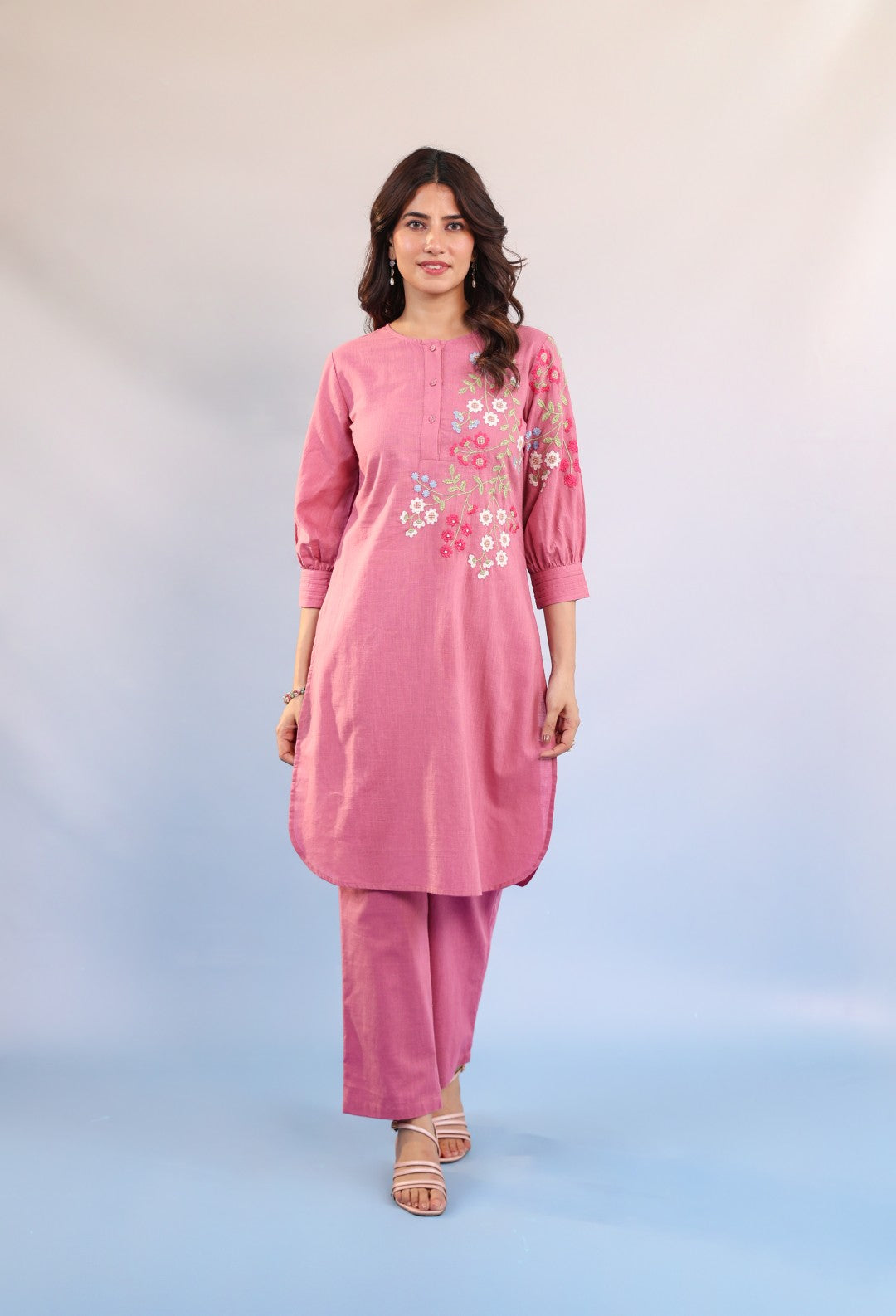 Raftar Candy Embroidery Cotton Kurta Pant Set