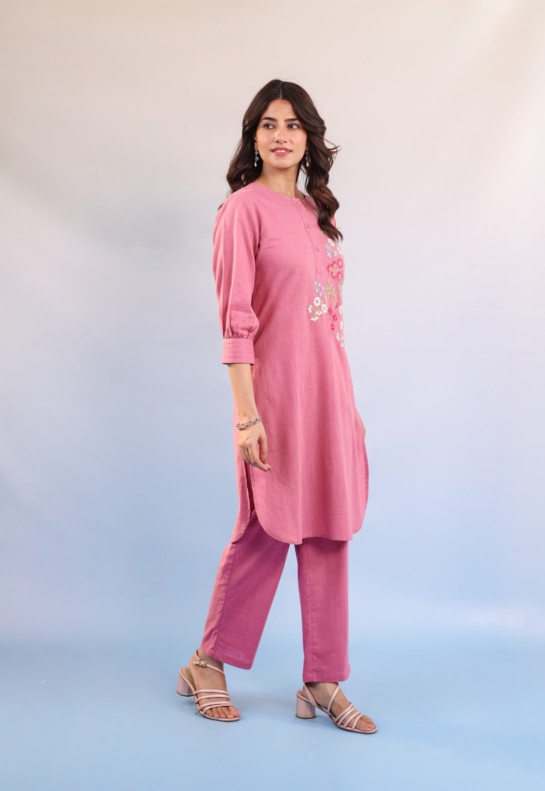 Raftar Candy Embroidery Cotton Kurta Pant Set