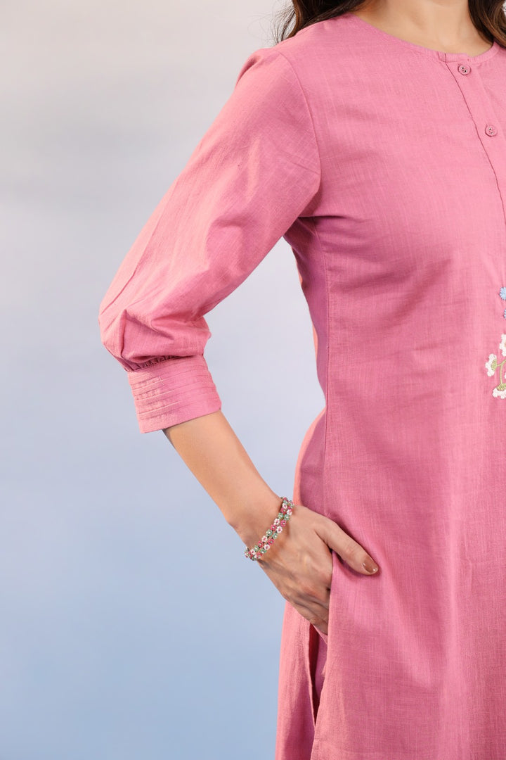 Raftar Candy Embroidery Cotton Kurta Pant Set