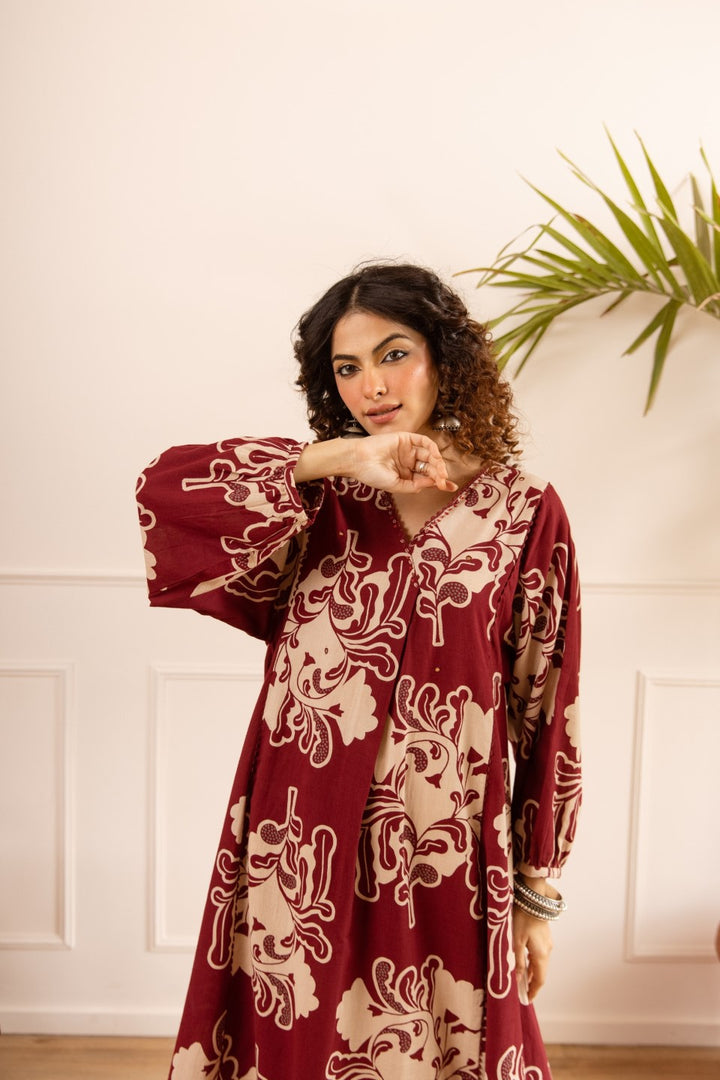 Karen sangria printed cotton co-ord set