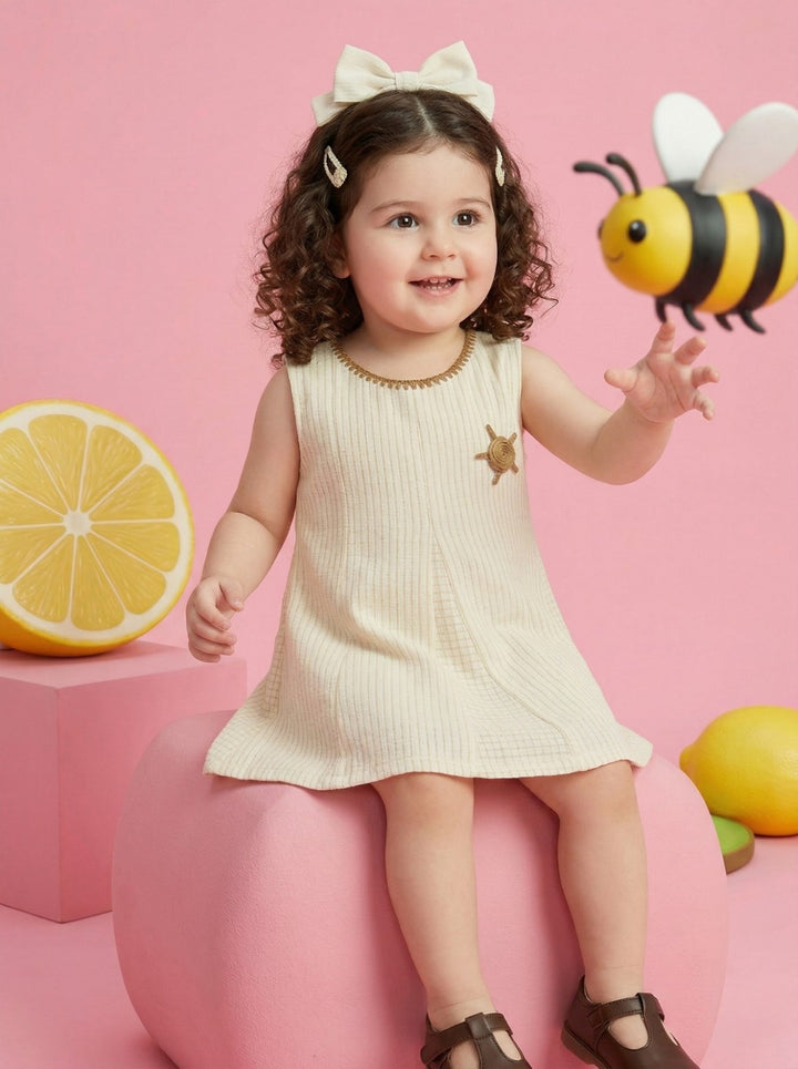 Joy caramel kids cotton dress
