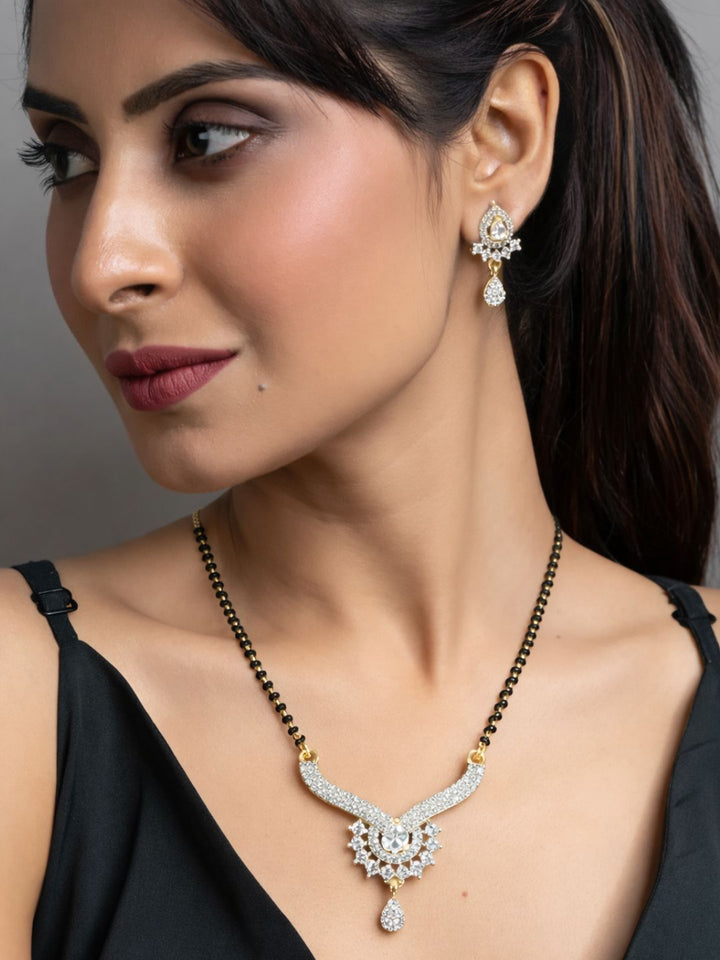 Rivaaz diamond Mangalsutra with earings set