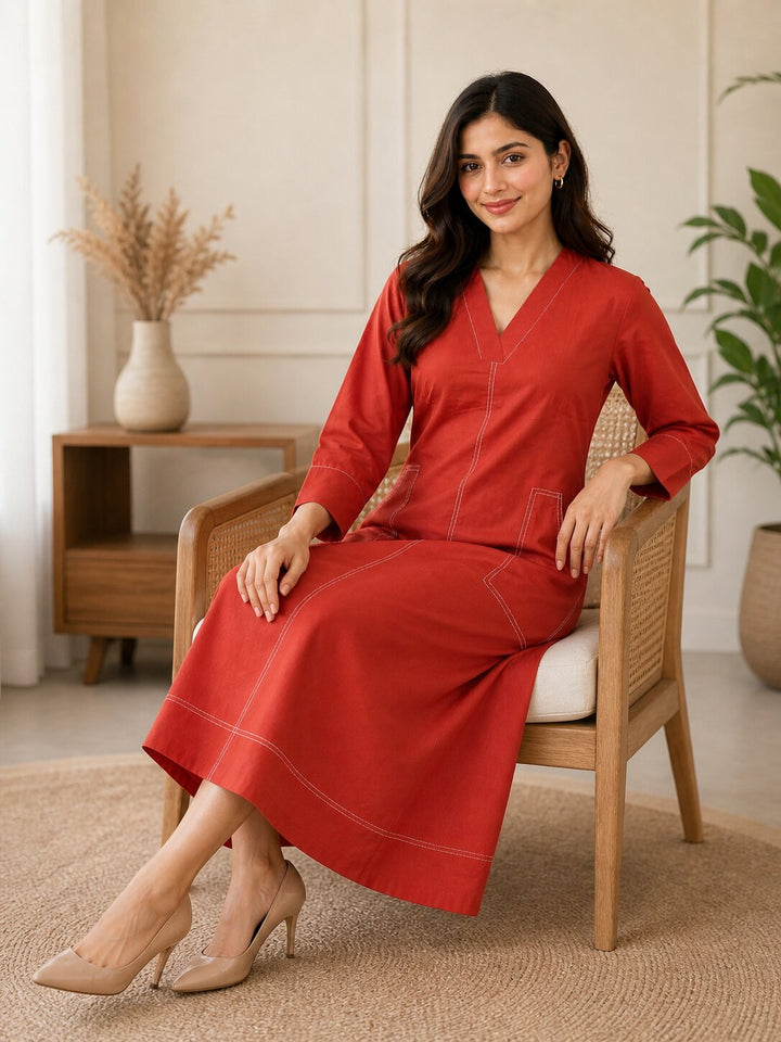 Akshara squash cotton dress
