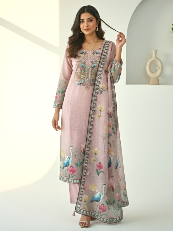 Reet Mauve Printed Work Suit Set