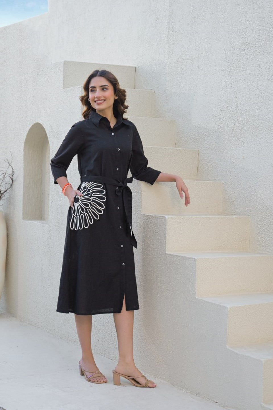 Tatva penn embroidery cotton dress