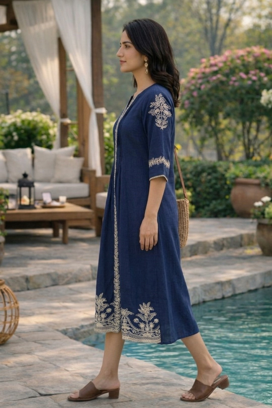 Slopi dodger embroidery cotton dress
