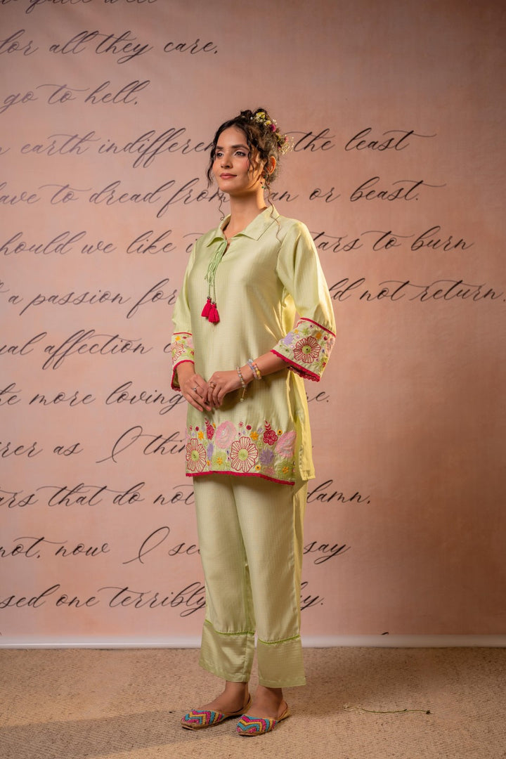Param moss embroidery co-ord set