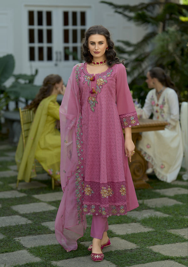 Raman Rose Schiffli Embroidery Lawn Full Work Suit Set