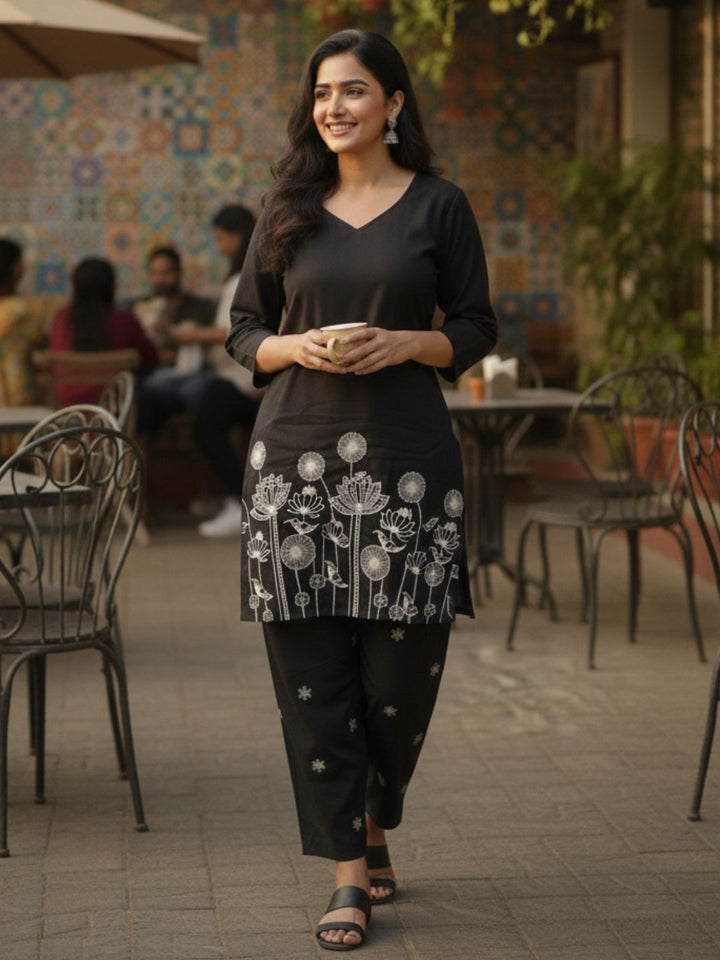 Leena Swish Embroidery Co-ord Set