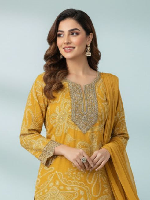 Shanti Sunglow Printed Work Suit Set