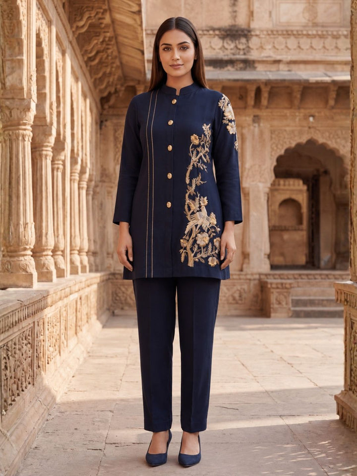 Gaur berry embroidery cotton co-ord set