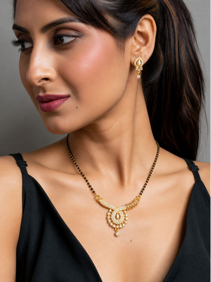 Nayra diamond Mangalsutra with earings set