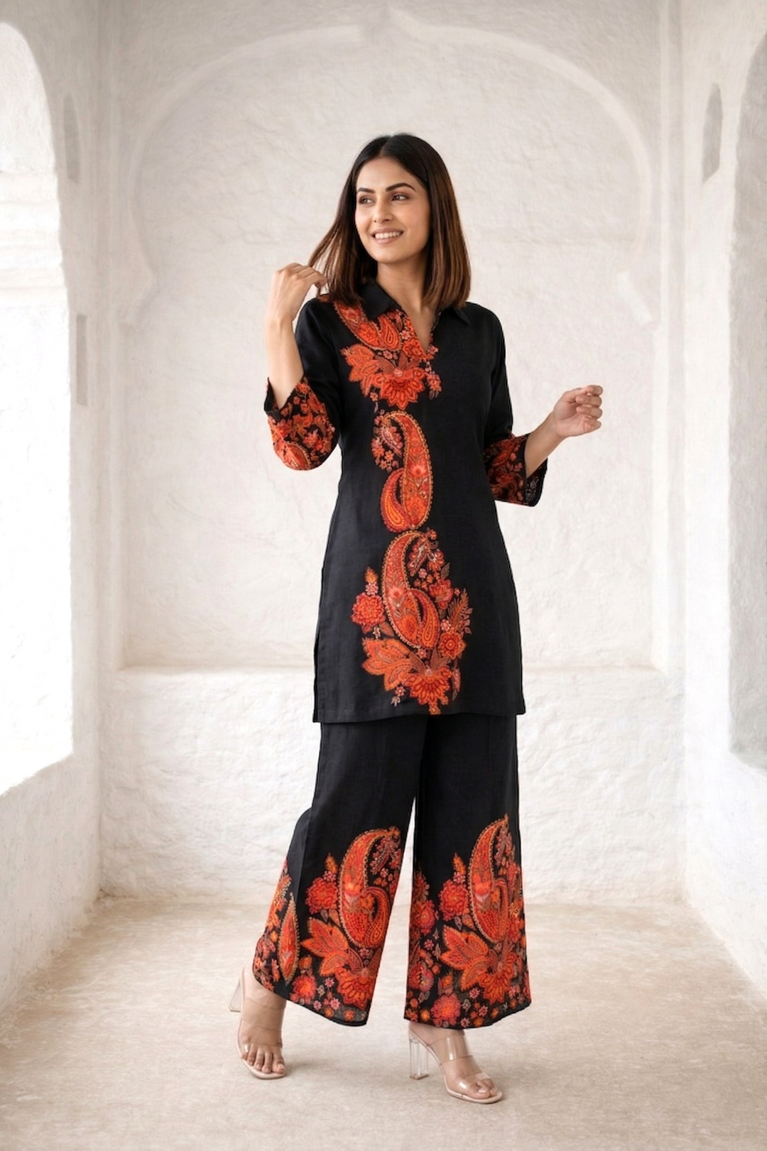 Akshara sepia printed co-ord set