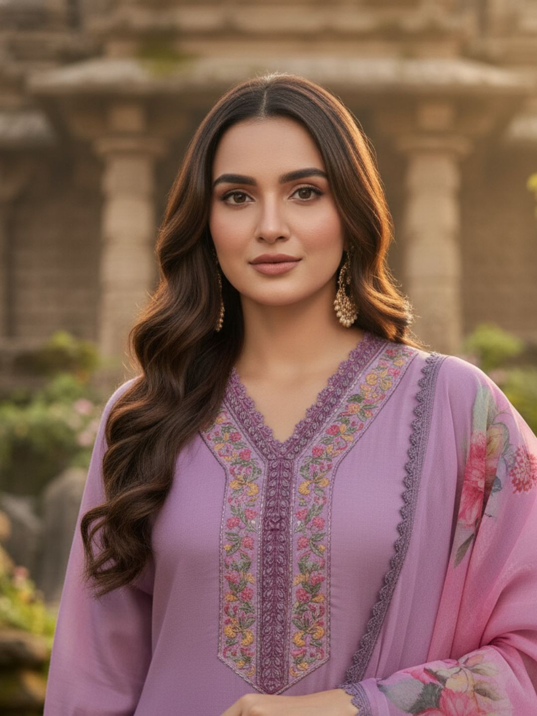 HETAL ORCHID FULL EMBROIDERY SUIT SET