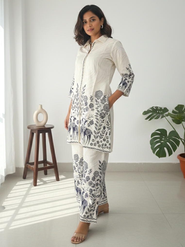 Reet Dove Embroidered Co-ord Set