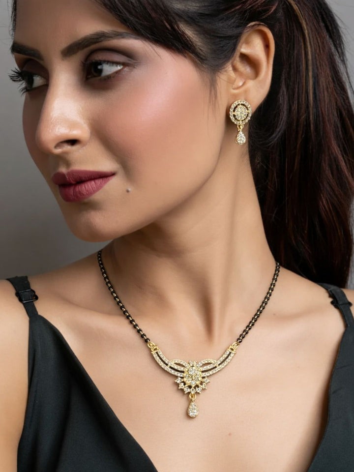 Rivaaz diamond Mangalsutra with earings set