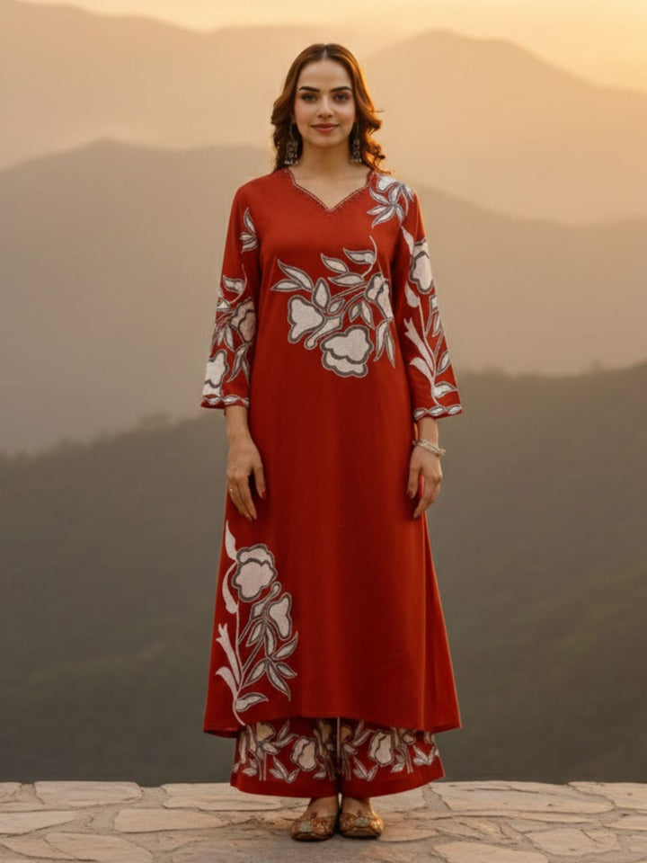 Bakul Rust Digital Print Kurta Pant Set