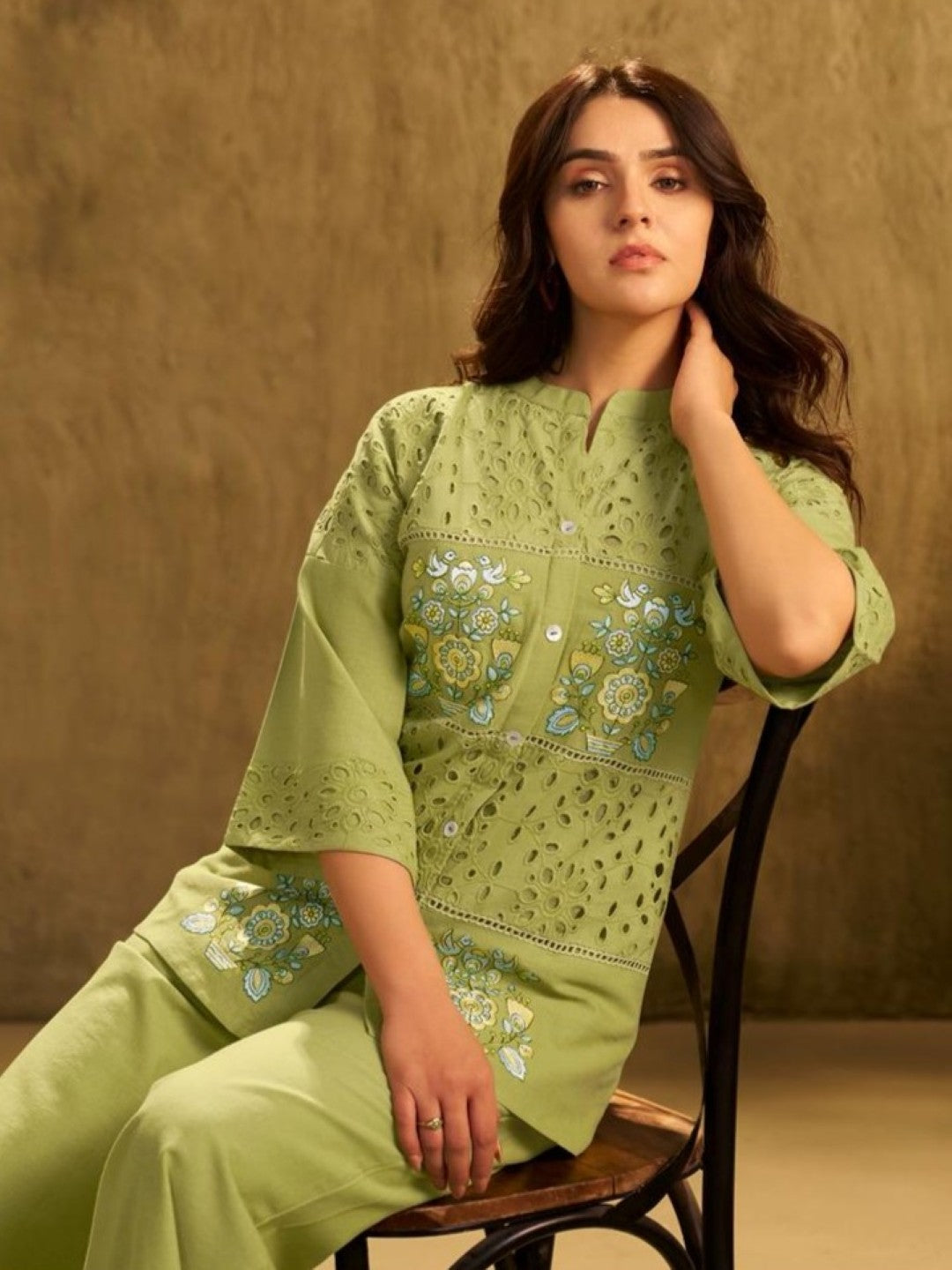 Arim fern embroidery Cotton Co-ord Set
