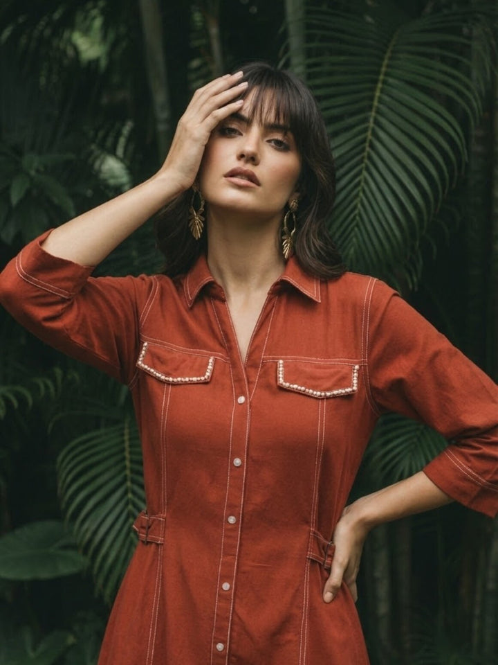 Ivanka cider cotton midi dress