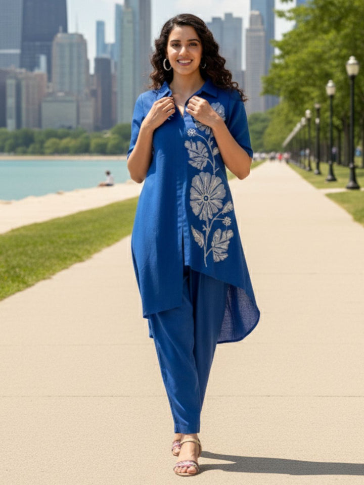 Tushki Indigo Elegant Co-ord Set