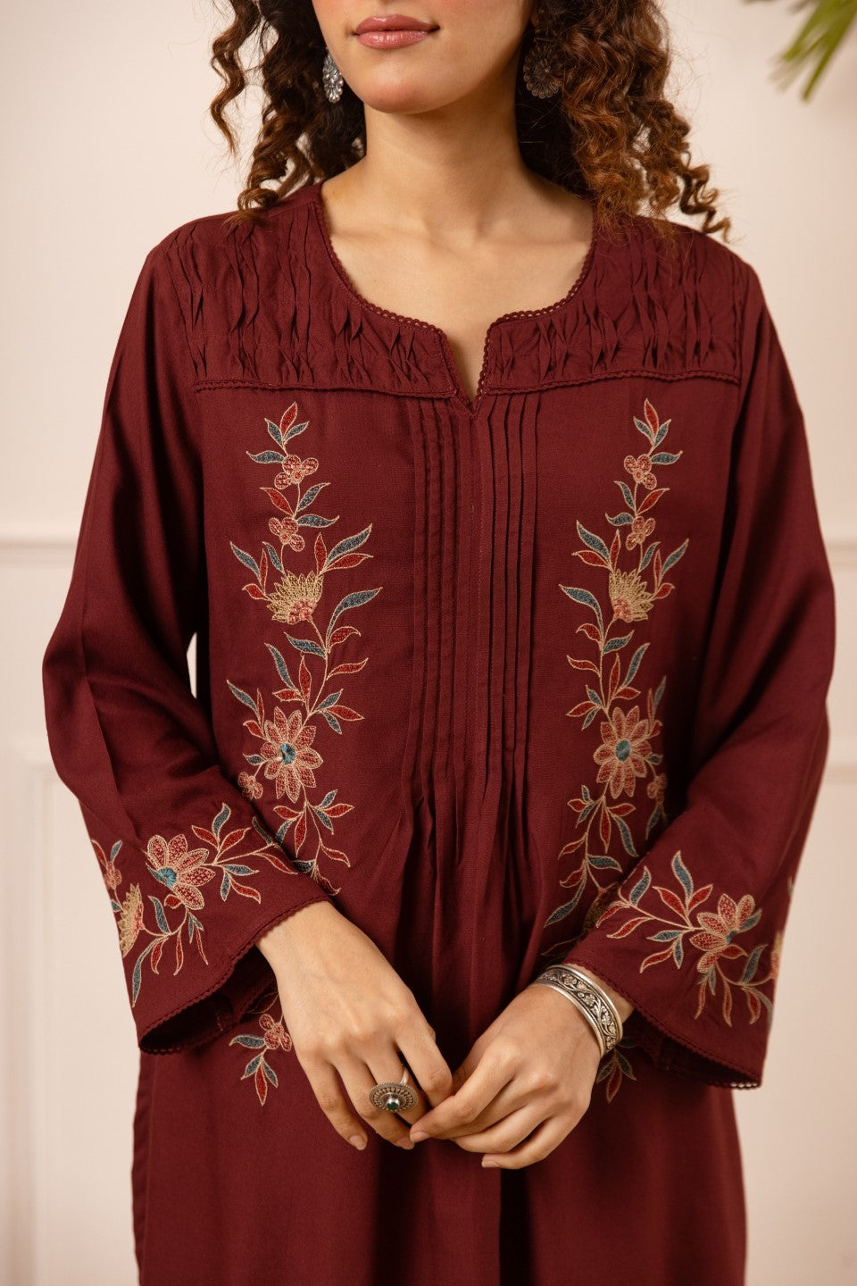 Karen Jam embroidery Cotton Co-ord Set